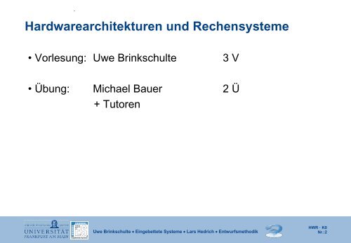 Technische Informatik II Kapitel 0 - Eingebettete Systeme