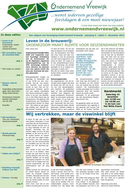 december 2012 OV krant - jg 5 - Ondernemend Vreewijk