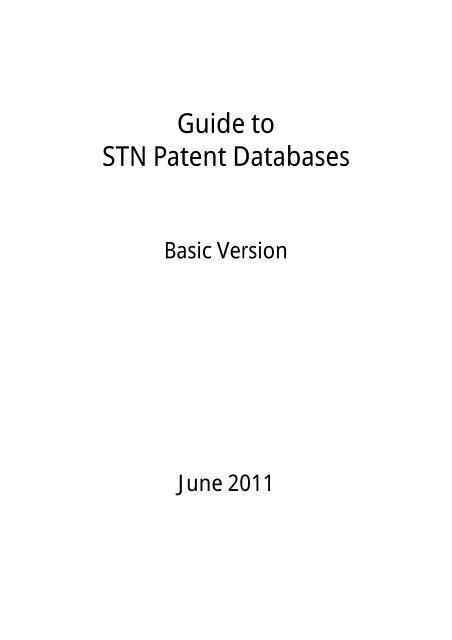 Guide to STN Patent Databases - Paton - TU Ilmenau