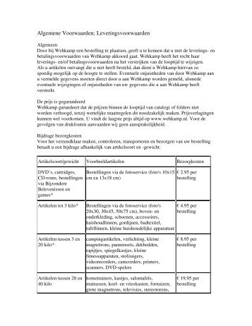 Algemene Voorwaarden; Leveringsvoorwaarden - Wehkamp.nl