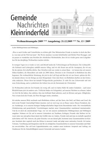 13 - Weihnachtsausgabe 2009 - Gemeinde Kleinrinderfeld