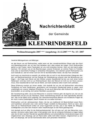 Weihnachtsausgabe 2007 - Gemeinde Kleinrinderfeld