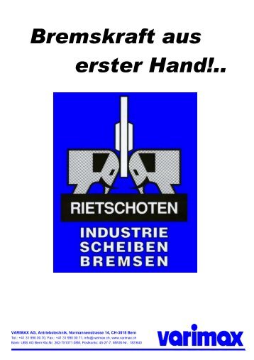 Gesamtkatalog Industrie-Scheibenbremsen - Varimax AG