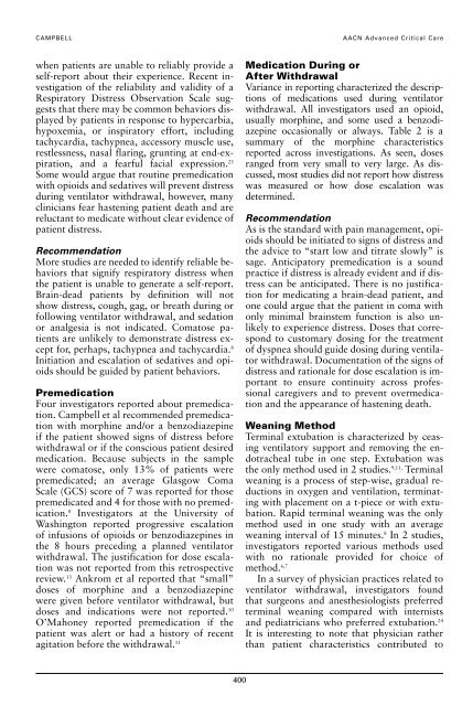 How to Withdraw Mechanical Ventilation - American Association of ...