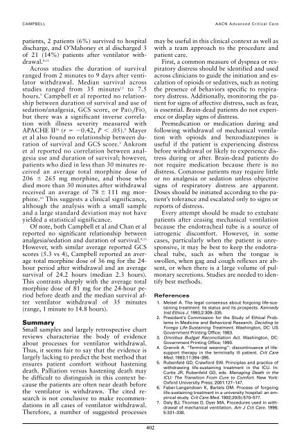 How to Withdraw Mechanical Ventilation - American Association of ...