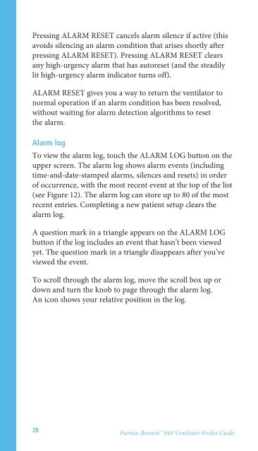 Puritan Bennett™ 840 Ventilator User's Pocket Guide - Covidien