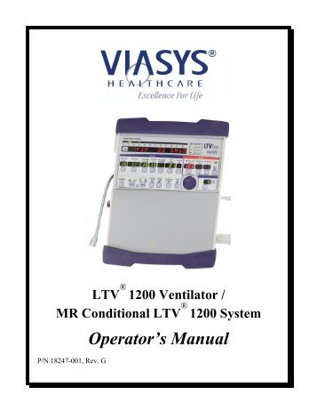 LTV 1200 Operator's Manual - CareFusion Emergency Preparedness