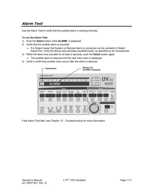 LTV 1200 Operator's Manual - CareFusion Emergency Preparedness