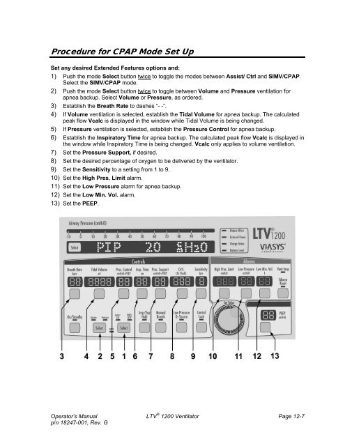 LTV 1200 Operator's Manual - CareFusion Emergency Preparedness