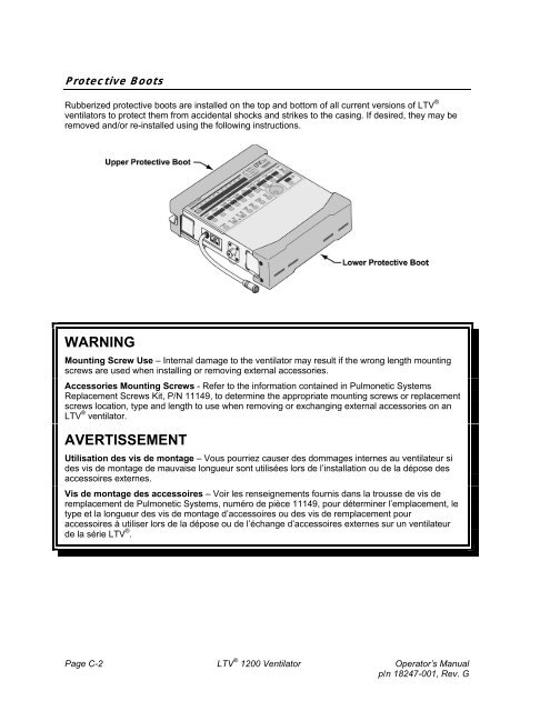 LTV 1200 Operator's Manual - CareFusion Emergency Preparedness