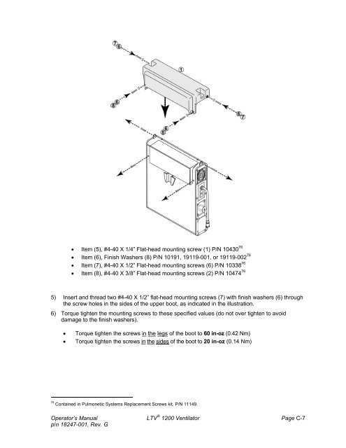 LTV 1200 Operator's Manual - CareFusion Emergency Preparedness