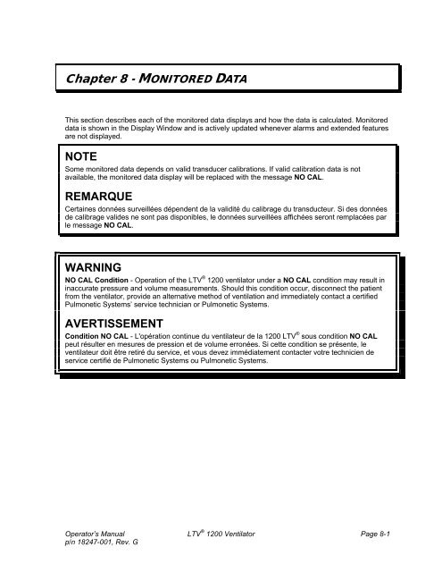 LTV 1200 Operator's Manual - CareFusion Emergency Preparedness