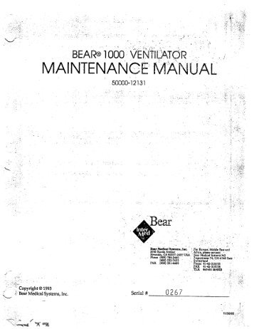 Bear-1000-Ventilator-Service- Manual - Med One Capital