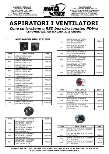 ASPIRATORI I VENTILATORI