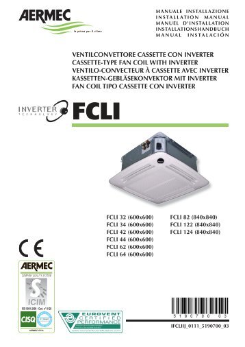 ventilconvettore cassette con inverter cassette-type fan coil