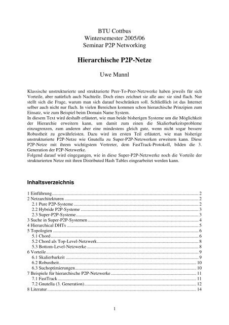 Hierarchische P2P-Netze