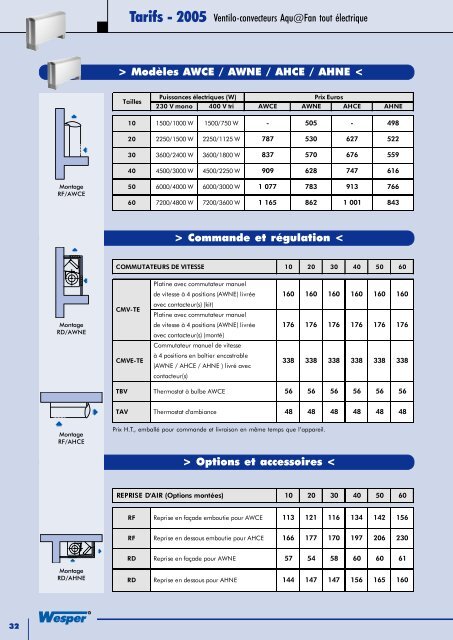 Catalogue et Tarif 2005 Tome 1