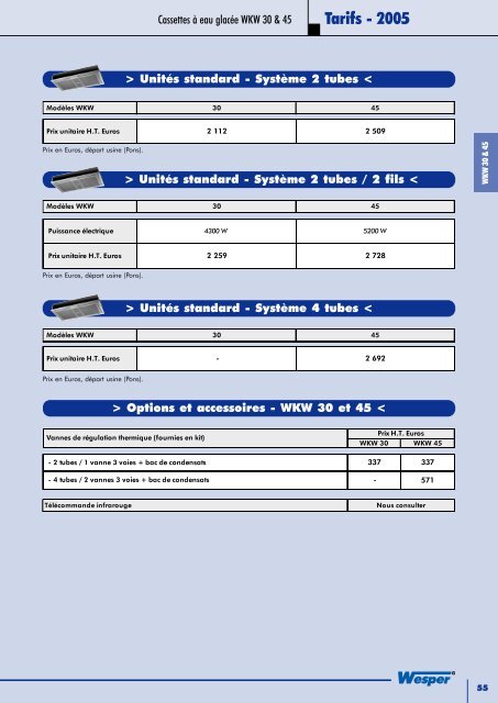 Catalogue et Tarif 2005 Tome 1