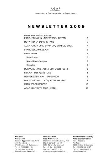 AGAP Newsletter 2009 deutsch r - AGAP International - Association ...