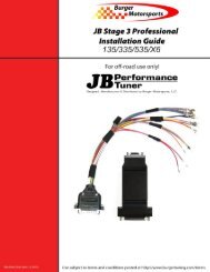 the JB3 pin out install - Burger Motorsports