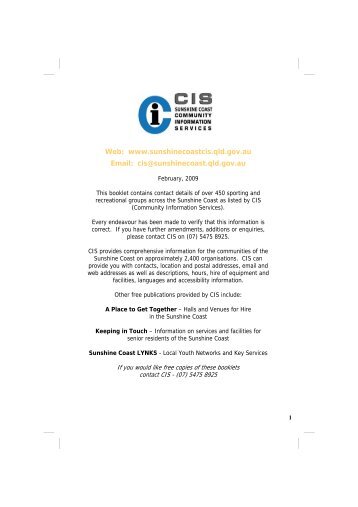 Cis - Sunshine Coast Community Information Service
