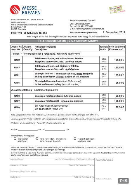 Servicehandbuch (komplett) - hanseBAU