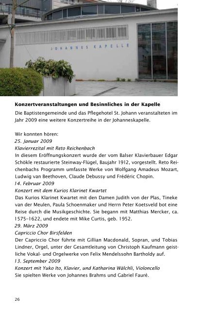 Pflegehotel St. Johann Jahresbericht 2009