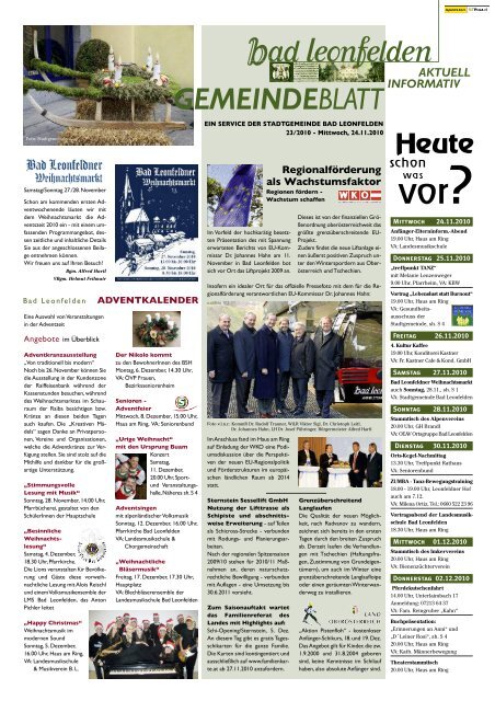 Gemeindeblatt vom 24.11.2010 - Bad Leonfelden