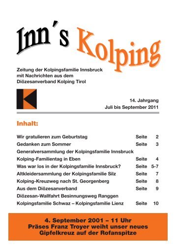 Ausgabe 3 - 2011 - Kolpinghaus Innsbruck