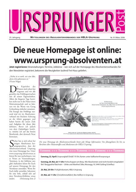 Die neue Homepage ist online - Absolventenverband HBLA ...