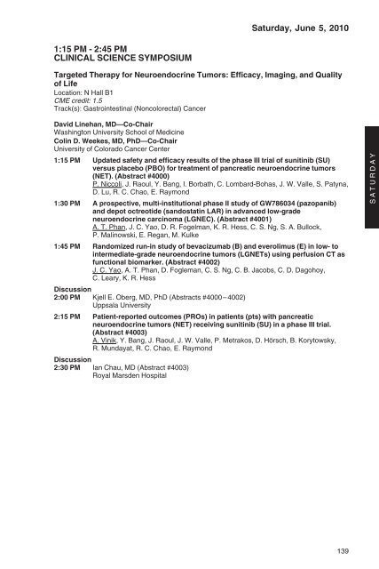 annual meeting program - American Society of Clinical Oncology