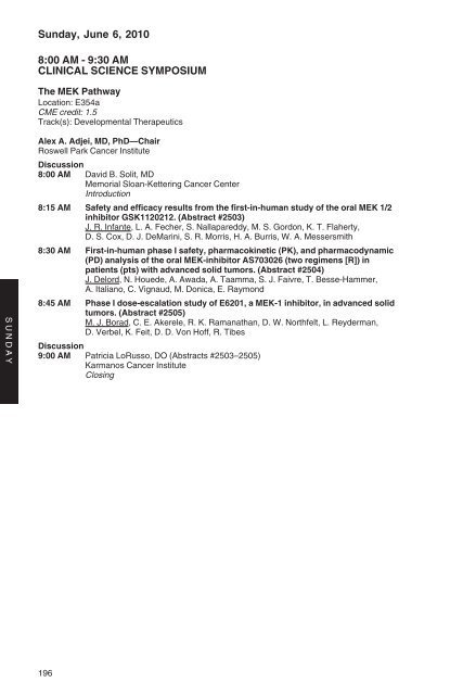 annual meeting program - American Society of Clinical Oncology