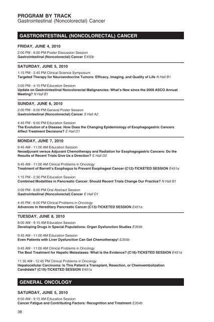 annual meeting program - American Society of Clinical Oncology