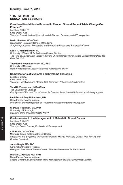 annual meeting program - American Society of Clinical Oncology