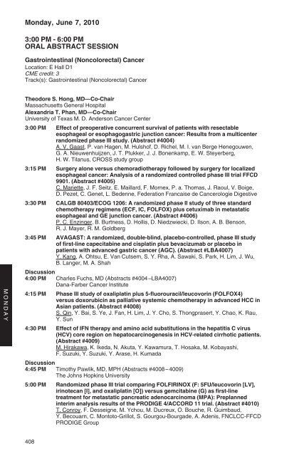 annual meeting program - American Society of Clinical Oncology