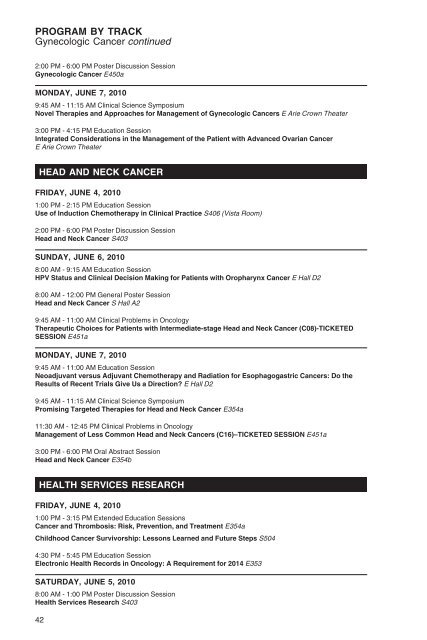 annual meeting program - American Society of Clinical Oncology