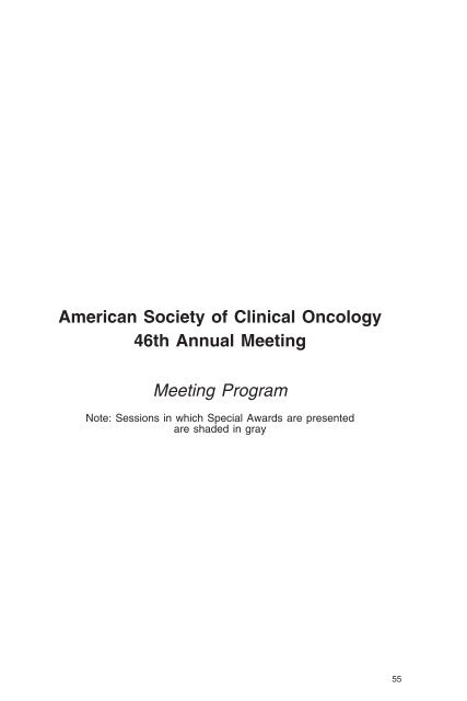 annual meeting program - American Society of Clinical Oncology