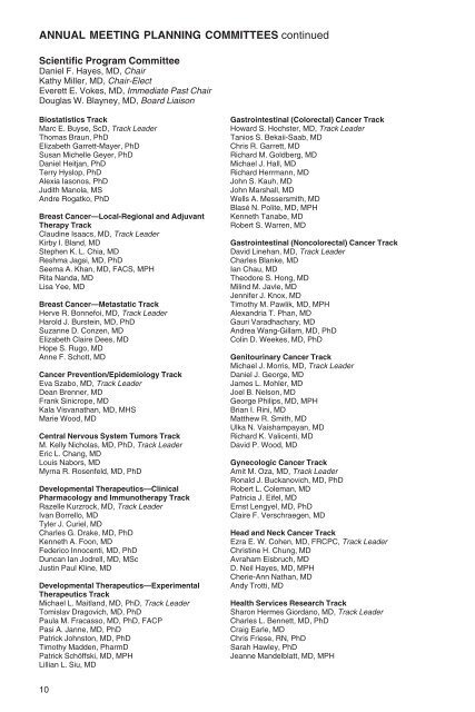 annual meeting program - American Society of Clinical Oncology