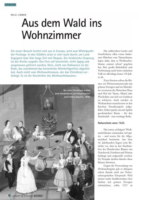Aus dem Wald ins Wohnzimmer - Forum Umweltbildung