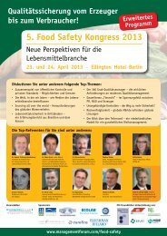 5. Food Safety Kongress 2013 - Management Forum der Verlagsgruppe ...