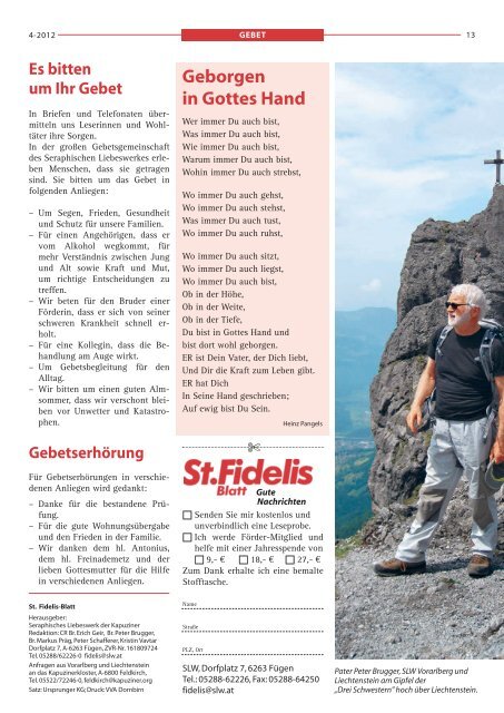 St. Fidelis Blatt Nr. 4/2012 - slw â€“ Soziale Dienste der Kapuziner