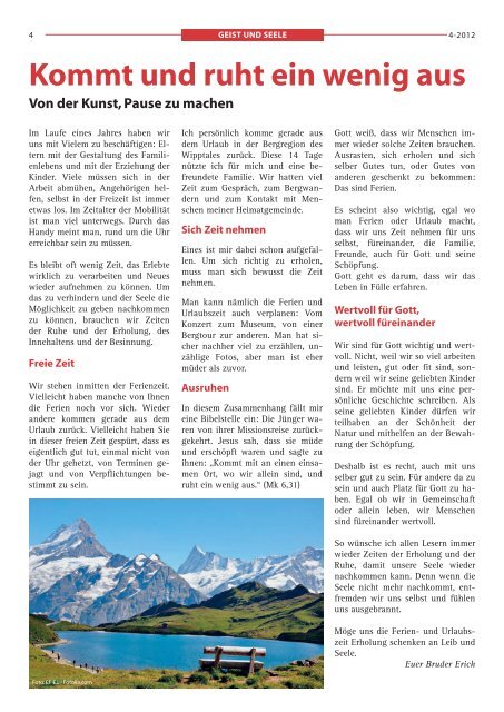 St. Fidelis Blatt Nr. 4/2012 - slw â€“ Soziale Dienste der Kapuziner