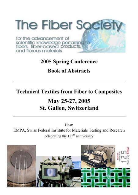 May 25-27, 2005 St. Gallen, Switzerland - The Fiber Society.