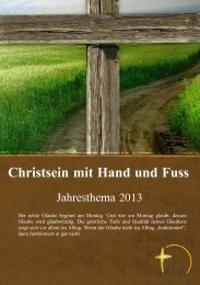 Christsein mit Hand und Fuss - EGK Kehlhof