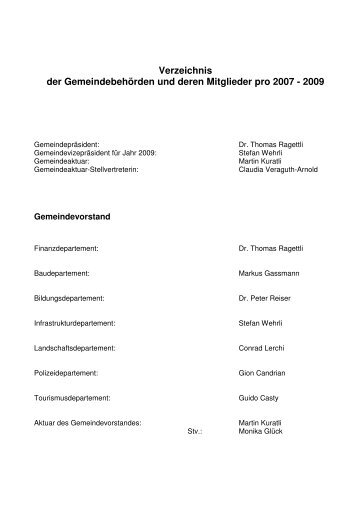 Konstituierungsliste 2007 - 2009 - Gemeinde Flims