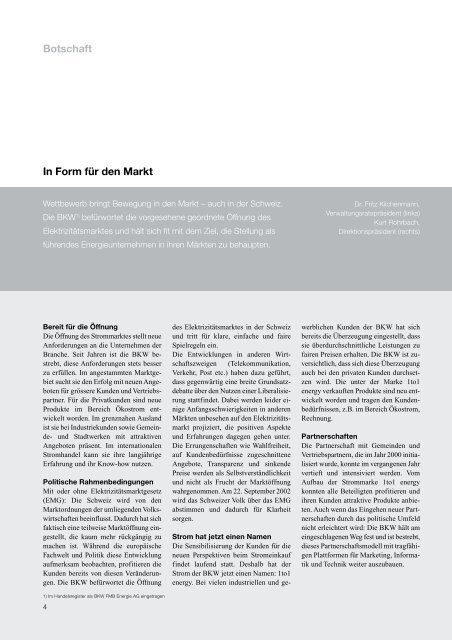 Geschäftsbericht 2001 [PDF, 0.9 MB] - BKW