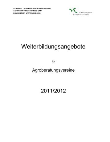 Weiterbildungsangebote - Verband Thurgauer Landwirtschaft