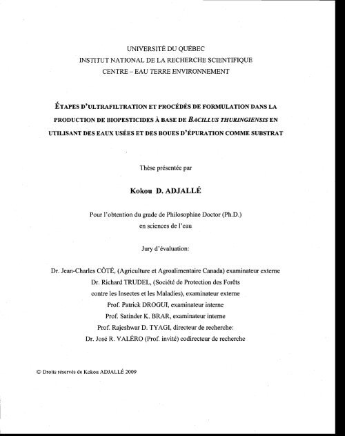 Kokou D Adjallé Inrs