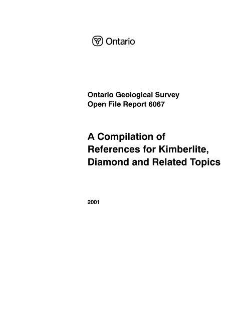 Compilation, References, Kimberlite, Diamond - Geology Ontario