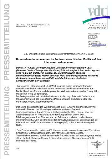 Pressemitteilung - VdU